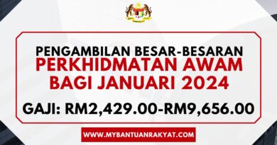 Pengambilan Besar-Besaran Kerja Perkhidmatan Awam Januari 2024. Gaji RM2,429.00-RM9,656.00